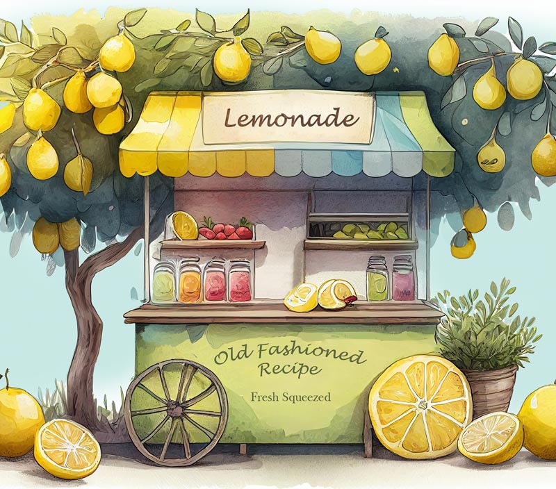 Fox Lemonade Stand Summer Vinyl/Fabric Spring Backdrop Designed By Blanca Perez