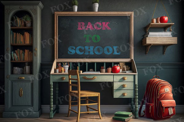 Fox Back To School Classroom Vinyl/Fabric Backdrop Designed By Blanca Perez