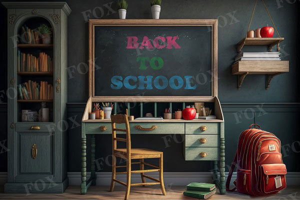 Fox Back To School Classroom Vinyl/Fabric Backdrop Designed By Blanca Perez