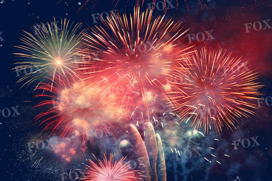 Fox Independence Day Fireworks Celebration Vinyl Backdrop