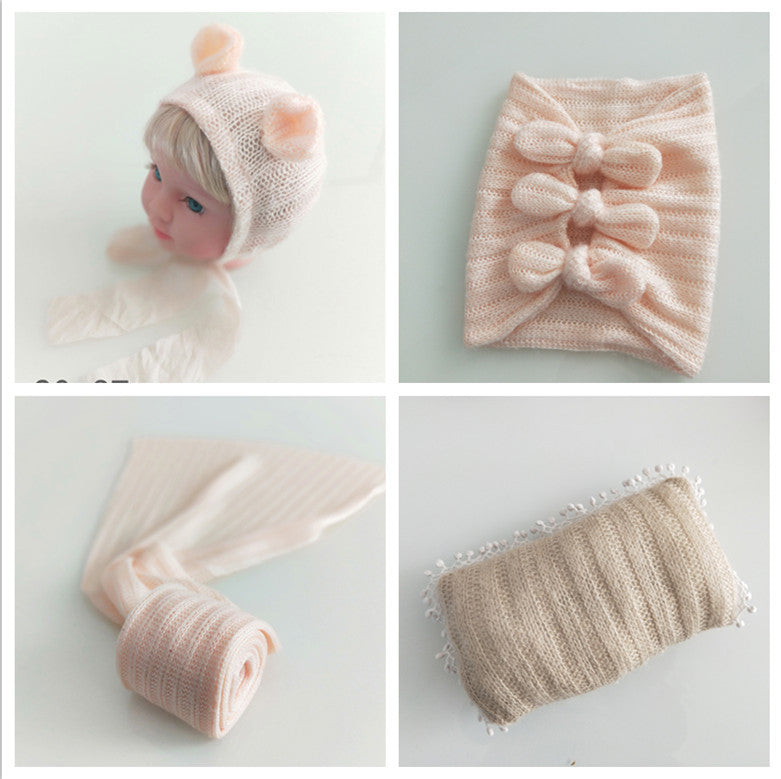 Fox Knit Newborn Baby Wraps 4 pcs Set Photo Prop - Foxbackdrop