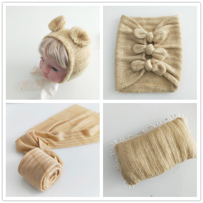 Fox Knit Newborn Baby Wraps 4 pcs Set Photo Prop - Foxbackdrop