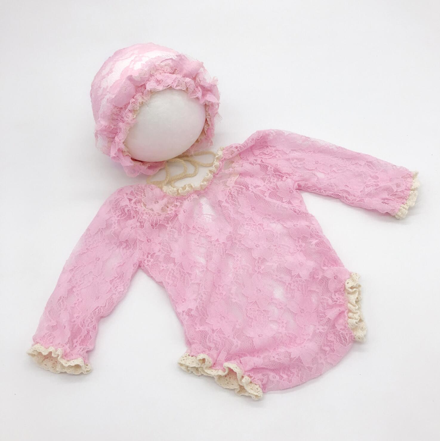 Fox 2pcs/set Lace Newborn Outfits Clothing Photoshoot - Foxbackdrop