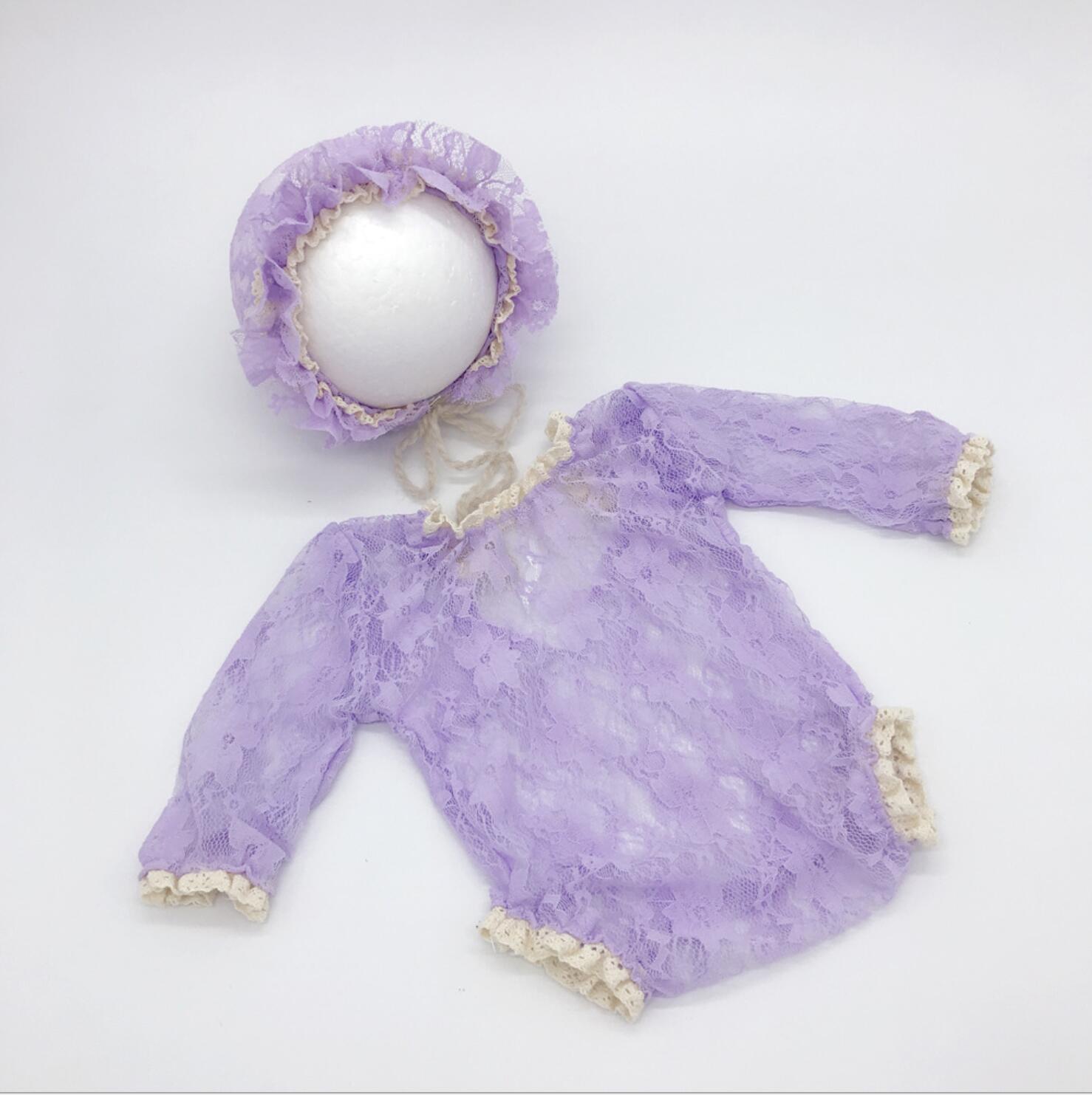 Fox 2pcs/set Lace Newborn Outfits Clothing Photoshoot - Foxbackdrop