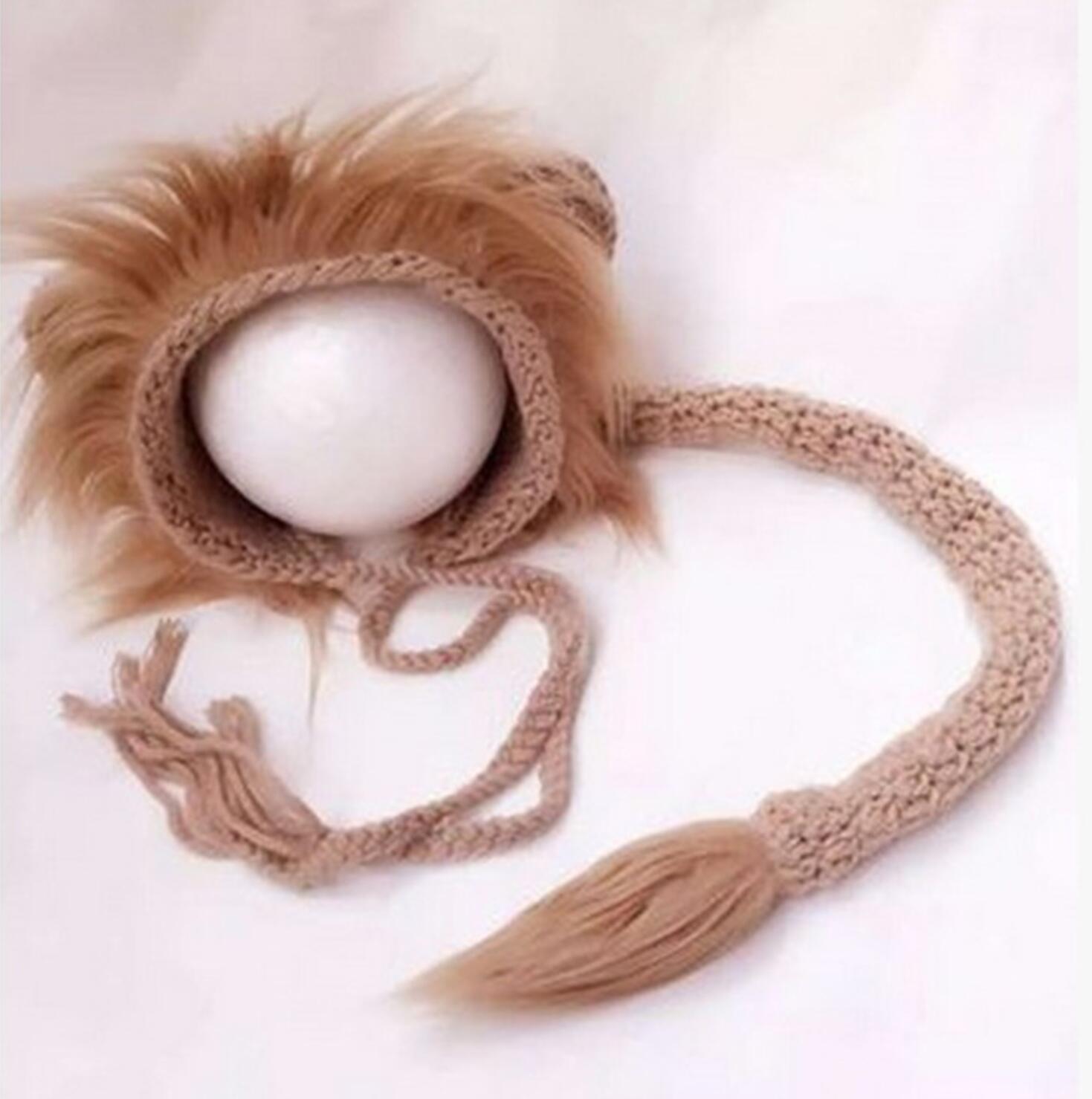 Fox Woolen Lion Shape Baby Hat for Photography Prop Outfits - Foxbackdrop