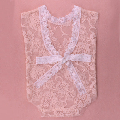 Fox Newborn Baby Clothing Outfits Deep V Leak back Lace Bodysuit - Foxbackdrop