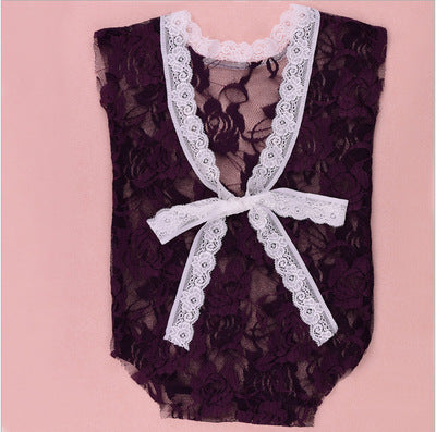 Fox Newborn Baby Clothing Outfits Deep V Leak back Lace Bodysuit - Foxbackdrop