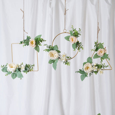 Fox 3pcs Artificial Flower Garland Wrought iron Props Fotography - Foxbackdrop