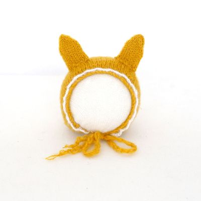 Fox Animal Styling Newborn Baby Yellow Hat Studio Props - Foxbackdrop