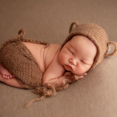 Fox 2pcs Little Monkey Hat Diapers High-grade Mohair Hand Crocheted - Foxbackdrop