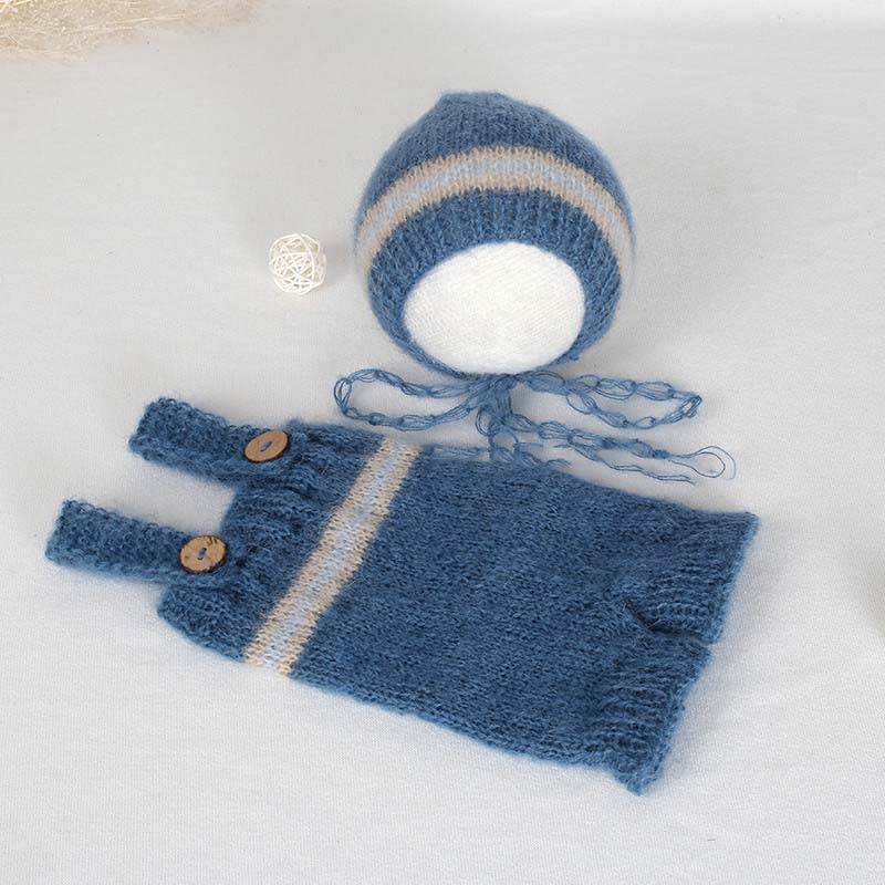 Fox 2pcs Hat and Overalls Newborn Baby Props - Foxbackdrop