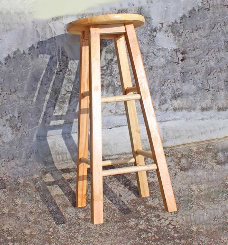 Fox Round High Wooden Stool Photography Props