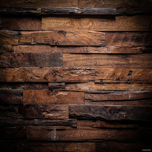 Fox Dark Brown Wooden Rubber Mat Floor - Foxbackdrop