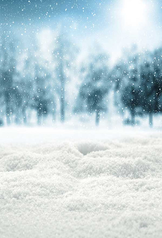 Fox Rolled Winter Snow Land Vinyl Photo Backdrops - Foxbackdrop