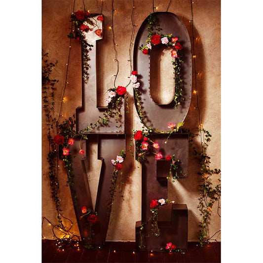 Fox Rolled Retro Valentine's Day Vinyl Photo Backdrop - Foxbackdrop