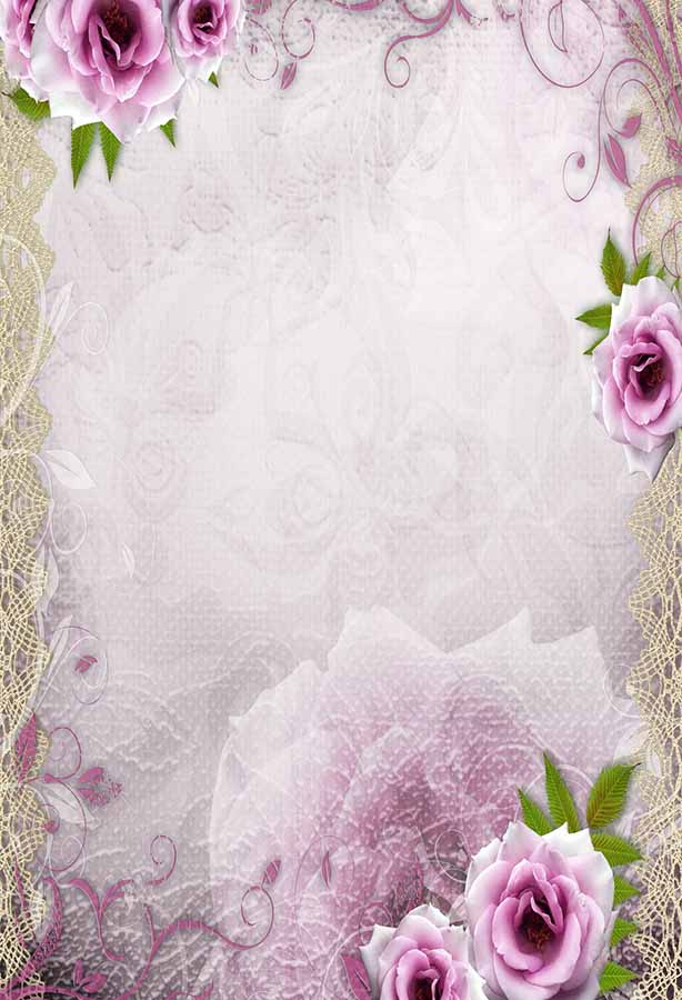 Fox Rolled Pink Flowers Lace Vinyl Photos Backdrop - Foxbackdrop