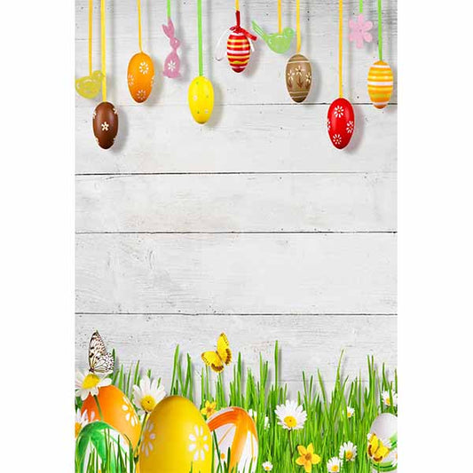 Fox Rolled Easter Eggs Vinyl Photography Backdrop - Foxbackdrop