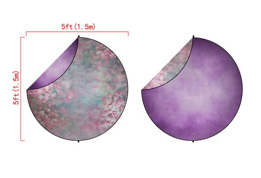 Fox Abstract Lilac/Pink Flowers Collapsible Backdrop 5x5ft(1.5x1.5m) - Foxbackdrop
