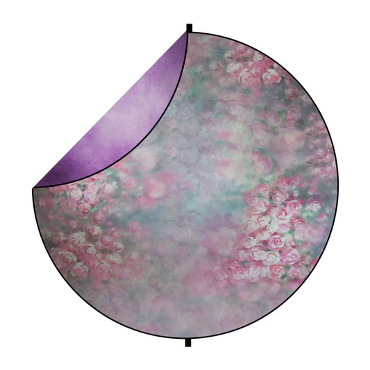Fox Abstract Lilac/ Pink Flowers Collapsible Backdrop 5x5ft(1.5x1.5m) - Foxbackdrop