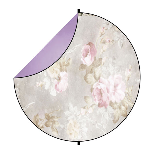 Fox Abstract Lilac/ Vintage Flowers Collapsible Photography Backdrop 5x5ft(1.5x1.5m) - Foxbackdrop