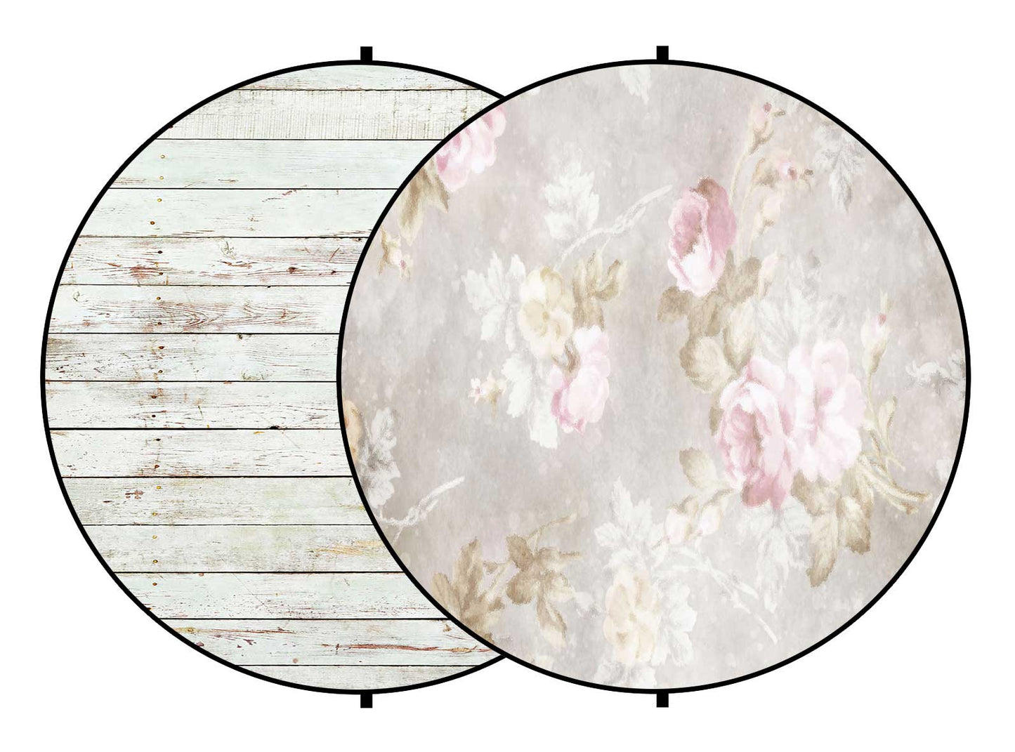 Fox Wood/ Vintage Flowers Collapsible Photography Backdrop 5x5ft(1.5x1.5m) - Foxbackdrop