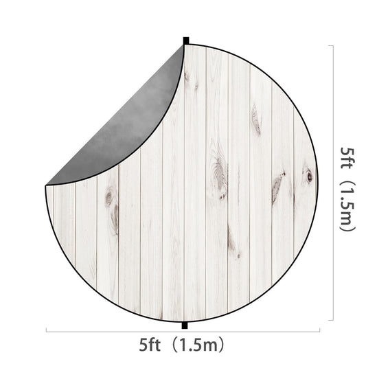 Fox Abstract Gray/ White Wood Collapsible Backdrop 5x5ft(1.5x1.5m) - Foxbackdrop