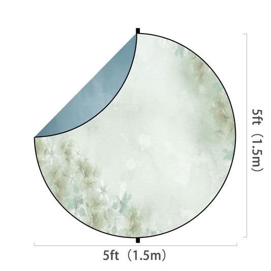 Fox Abstract Green/ Flowers Collapsible Photography Backdrop 5x5ft(1.5x1.5m) - Foxbackdrop