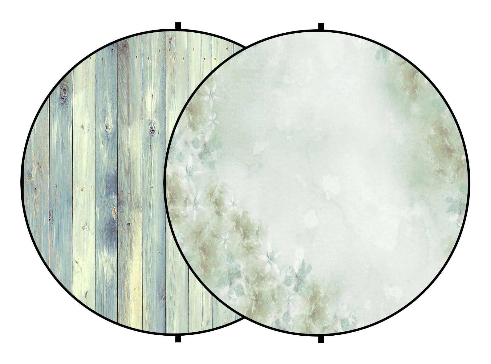 Fox Light Green Wood/Flowers Collapsible Backdrop 5x5ft(1.5x1.5m) - Foxbackdrop