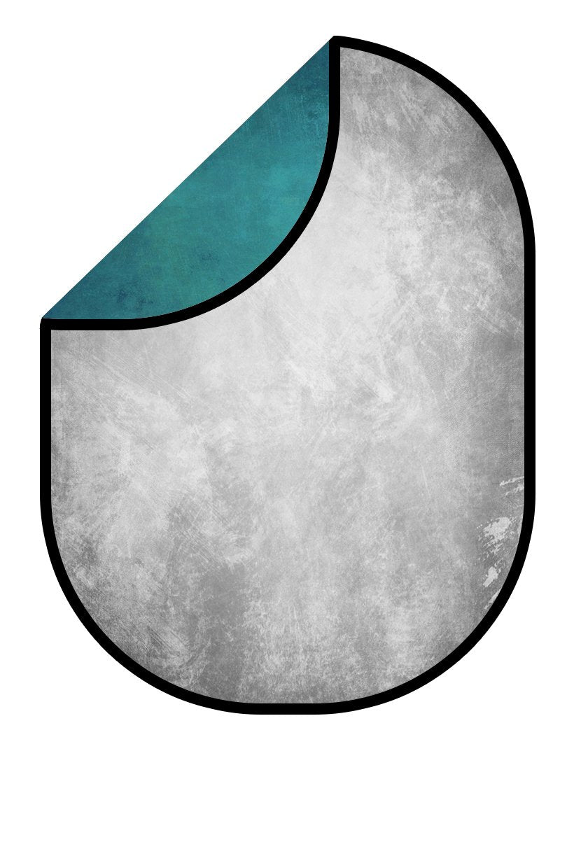 Fox Gray Abstract Texture/ Blue Green Abstract Texture Collapsible Backdrop Photography 5X6.5ft(1.5x2m) - Foxbackdrop