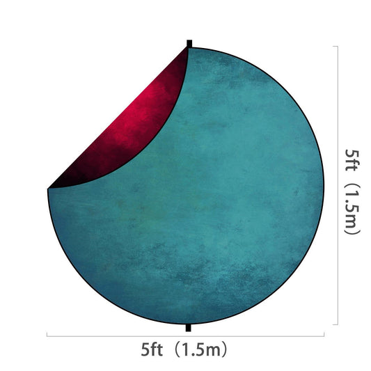 Fox Abstract Burgundy/Blue Collapsible Backdrop 5x5ft(1.5x1.5m) - Foxbackdrop