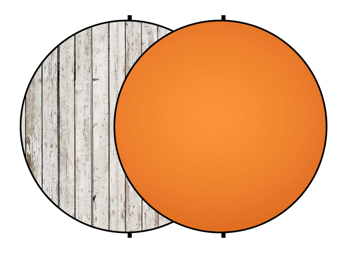 Fox Solid Orange/Retro Wood Collapsible Portrait Backdrop 5x5ft(1.5x1.5m) - Foxbackdrop