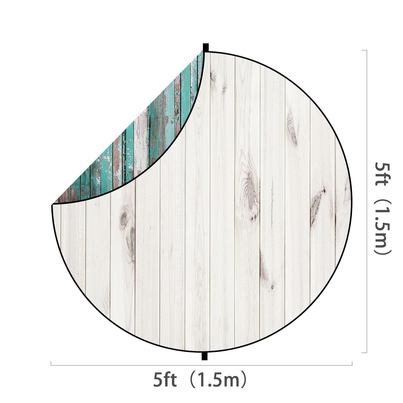 Fox Green/White Wood Collapsible Portrait Backdrop 5x5ft(1.5x1.5m) - Foxbackdrop