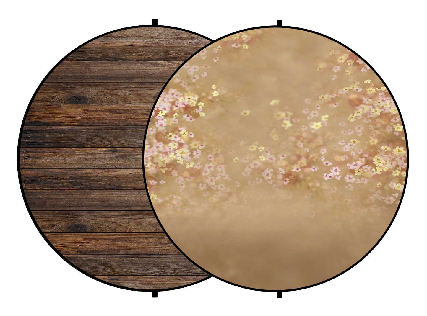 Fox Brown Wood/ Flowers Collapsible Photography Backdrop 5x5ft(1.5x1.5m) - Foxbackdrop