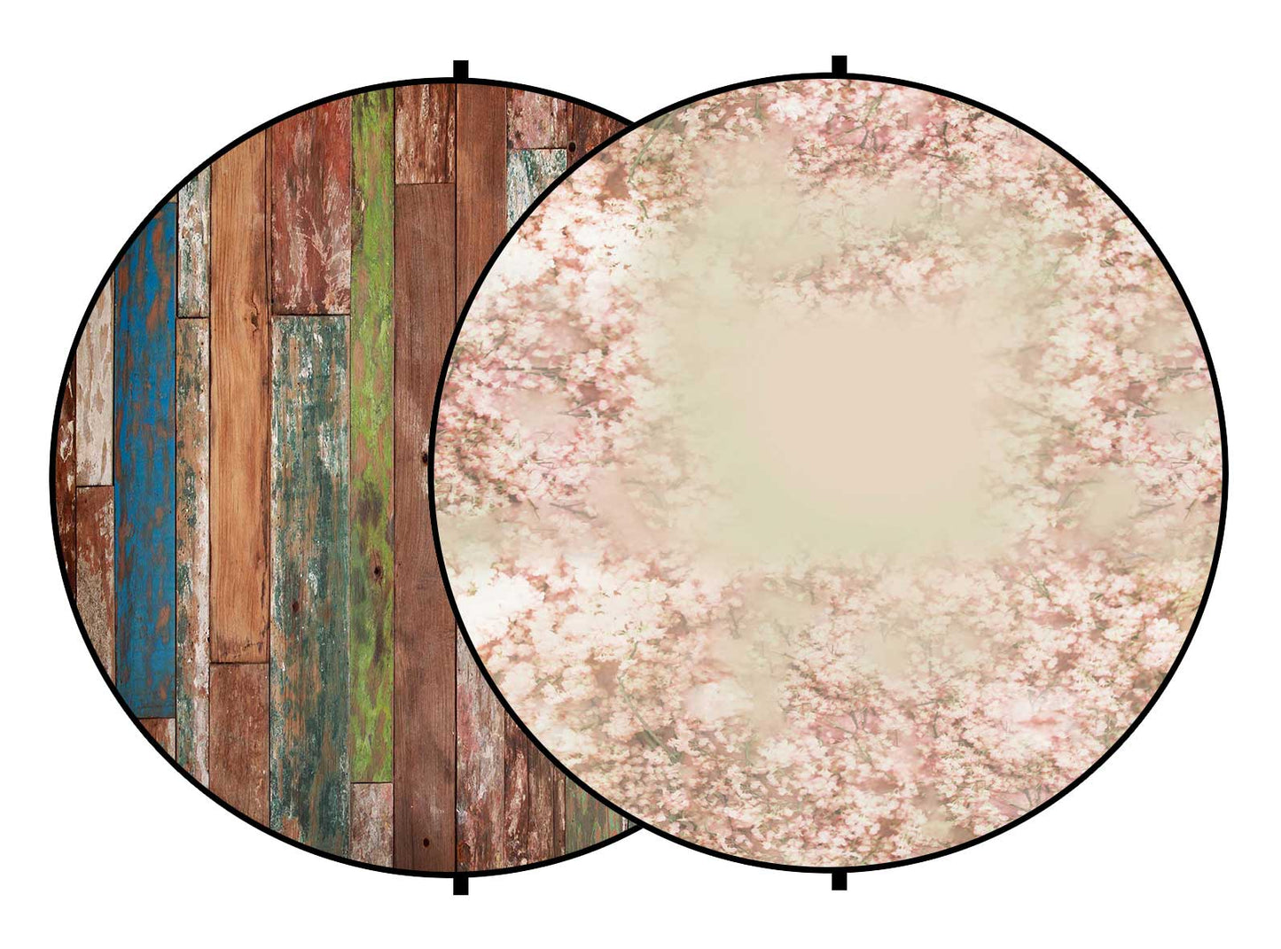 Fox Retro Wood/Flowers Collapsible Photography Backdrop 5x5ft(1.5x1.5m) - Foxbackdrop