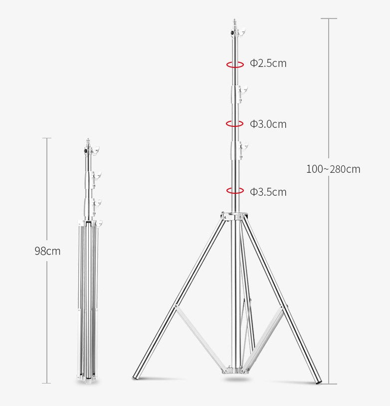 Fox 3x2.8m Stainless Steel Equipment Framework Telescopic Stand Adjustable Photographic Backdrop Display Stand - Foxbackdrop