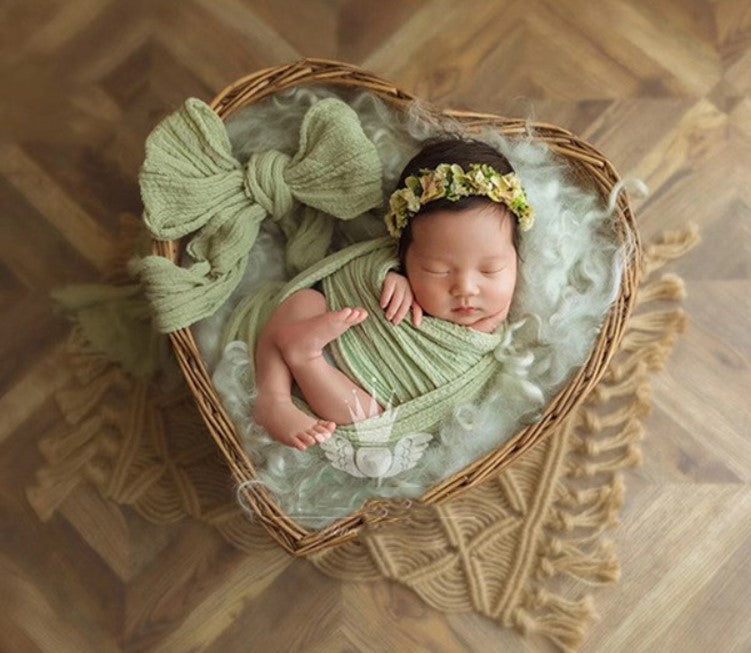 Fox Heart-shaped Basket for Newborn Photo Props - Foxbackdrop