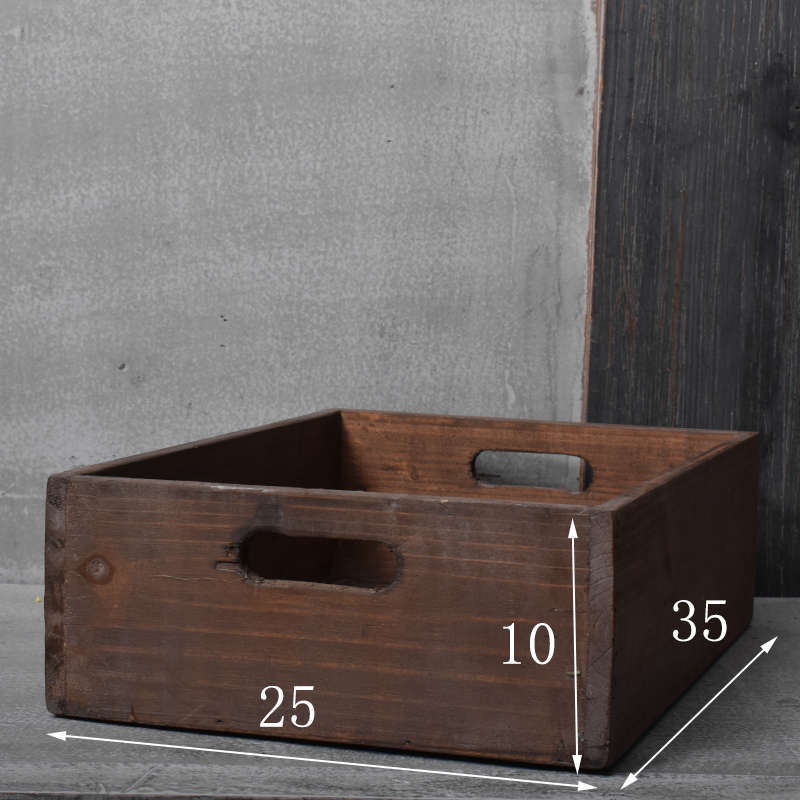 ox Solid Wood Retro Rectangular Storage Box Photographic props ...