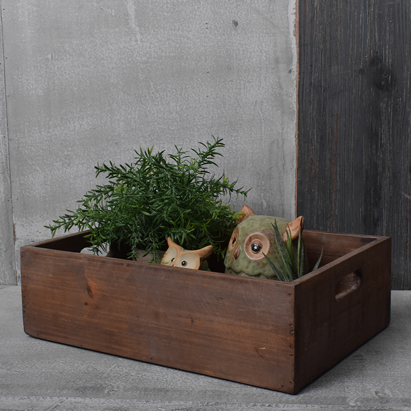 ox Solid Wood Retro Rectangular Storage Box Photographic props ...