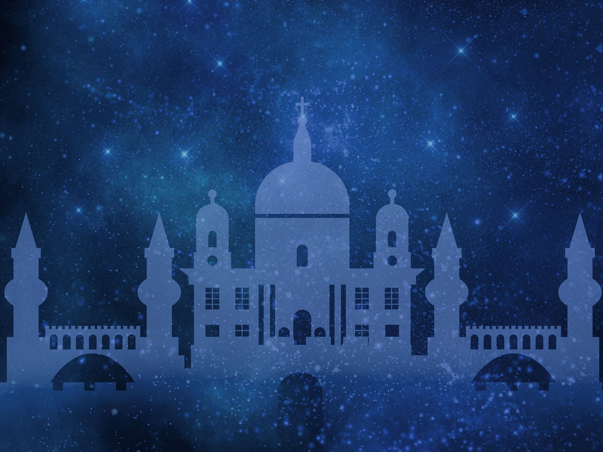 Fox Blue Frozen Snow Castle Children Vinyl Backdrop - Foxbackdrop