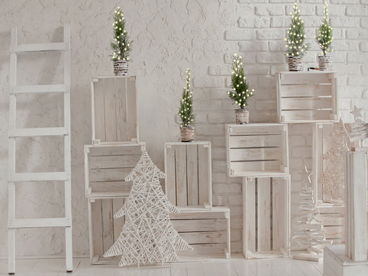 Fox White Wood Christmas Party Vinyl Photo Backdrop - Foxbackdrop