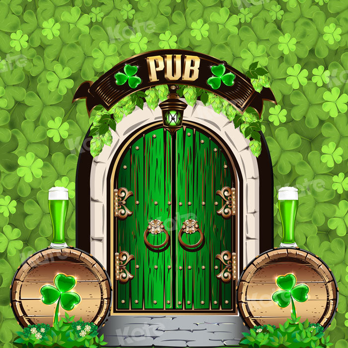 Fox Rolled St. Patrick's Day Wooden Door Vinyl Backdrop - Foxbackdrop