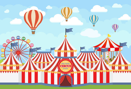 Fox Carnival Show for Children Vinyl Backdrop - Foxbackdrop