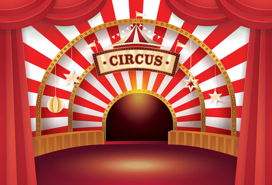 Fox Circus Performance Stage Vinyl Backdrop - Foxbackdrop