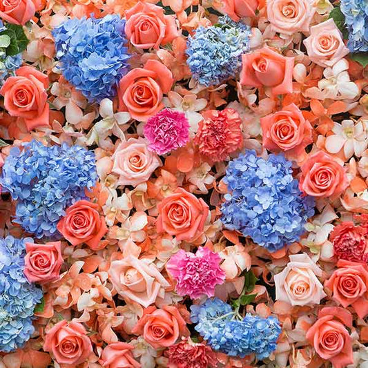 Fox Rolled Flowers Vinyl Photo Backdrop for Photography - Foxbackdrop