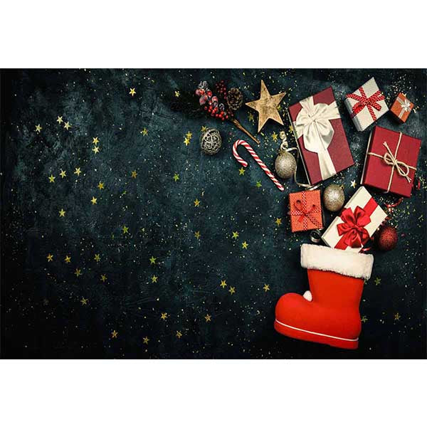 Fox Rolled Sky Stars Christmas Socks Vinyl Backdrop - Foxbackdrop