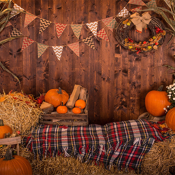Fox Rolled Thanksgiving Day Vinyl Rolled Backdrops - Foxbackdrop