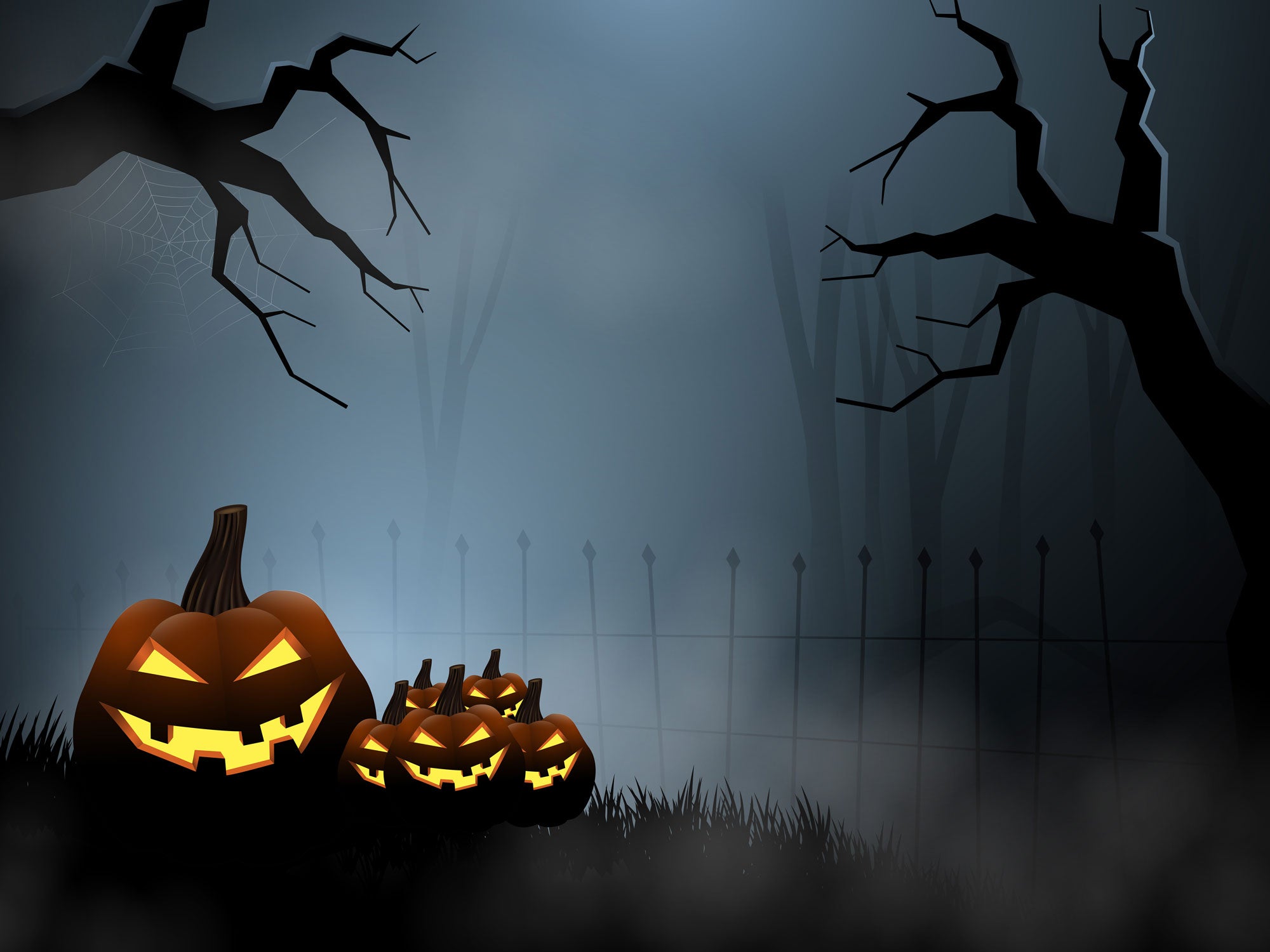 Fox Rolled Halloween Horrible Night Forest Vinyl Backdrop - Foxbackdrop