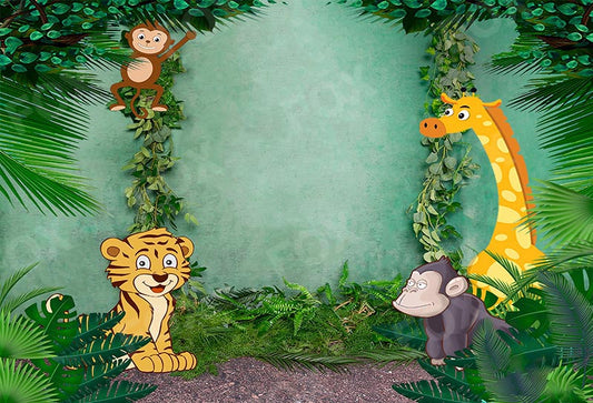 Fox Vinyl Wild One Birthday Jungle Forest Summer Backdrop Designed by Jia Chan - Foxbackdrop