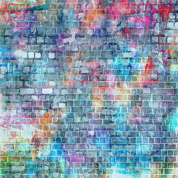 Fox Rolled Colorful Brick Wall Vinyl Backdrop for Photography - Foxbackdrop