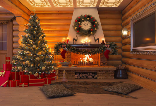 Fox Rolled Christmas Party Vinyl Backdrops - Foxbackdrop